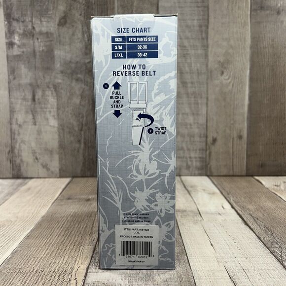 Tommy Bahama Men's Stretch Braided Reversible Belt Size Large XL Khaki Navy - Picture 8 of 10